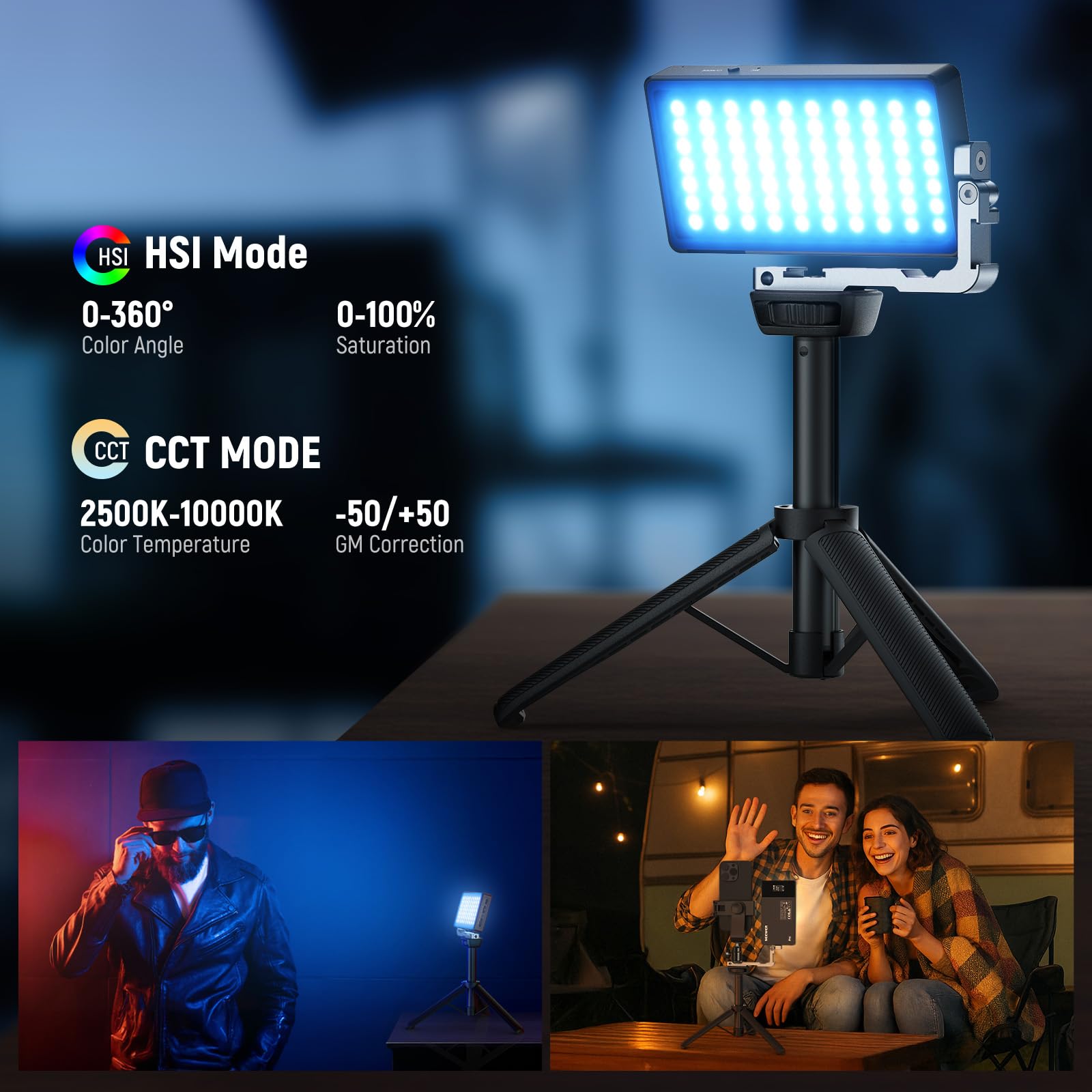 Amazon.com : NEEWER 12W RGB Video Light, On Camera LED Panel Key